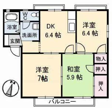 コーポウェルネスの物件間取画像